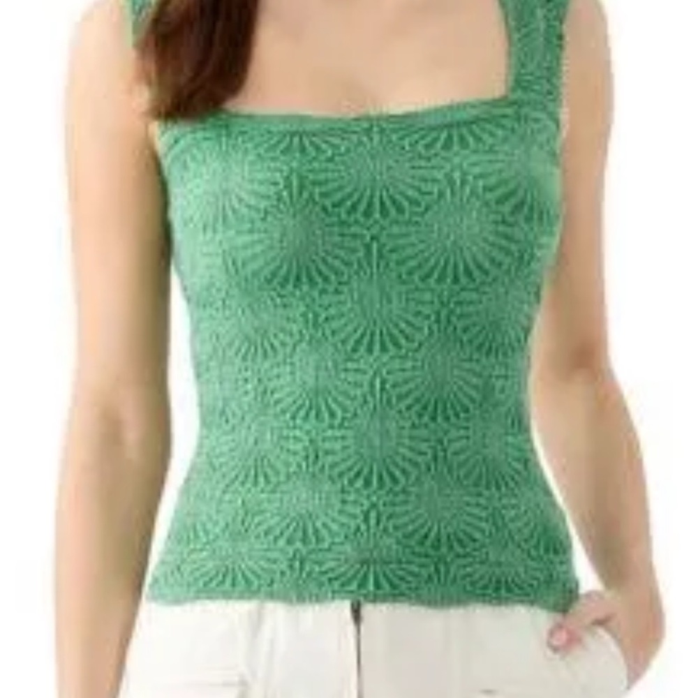 Free People Green tank love letter